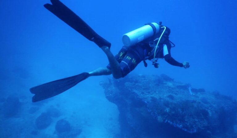 Buzo sobre el arrecife de Isla Catalina, La Romana